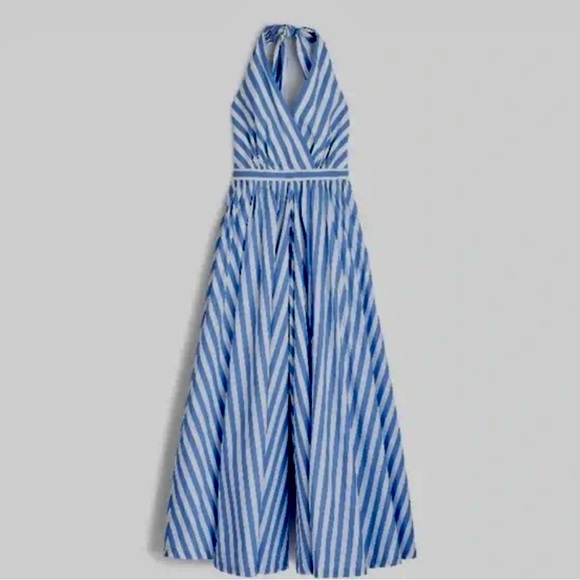 J. Crew Blue and White Striped Jumpsuit - Picture 2 of 6